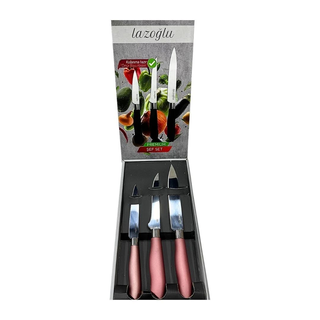 3'li Premium Şef Set Bıçağı