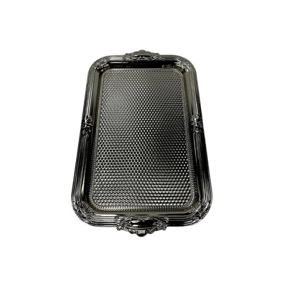 Gümüş Rengi Metal Dikdörtgen Tepsi