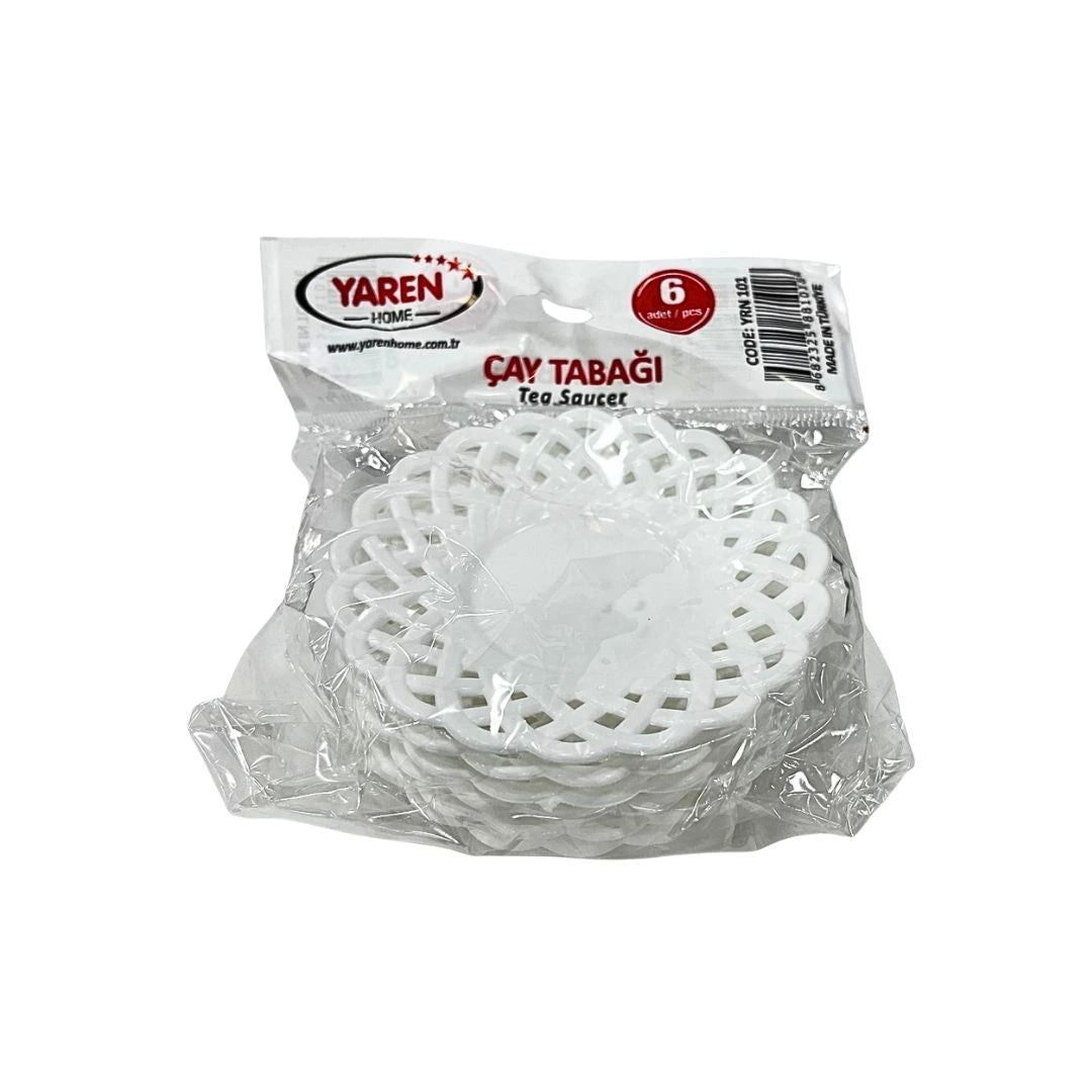 6'li Dantel Çay Tabağı