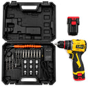 24V Fırçasız Şarjlı Darbeli Matkap + Uç Seti - 5.0Ah, 1550 RPM, 2 Batarya - 3