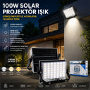 100W Güneş Enerjili LED Işık (Solar) - Dış Mekan & Kamp - 3