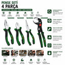 4 Parça Pense Seti - 10 inç Papağan, 7 inç Pense, 6 inç Yan Keski, 7 inç Kargaburnu - 2