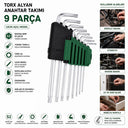9 Parça Uzun Alyan Anahtar Takımı - Krom - 2