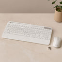 Kablosuz Klavye Mouse Seti - Tablet/Telefon Standlı - Beyaz - Q Klavye - 1