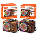 Işıklı Retro Bluetooth FM Radyo Hoparlör - USB & Type-C Şarjlı - 2