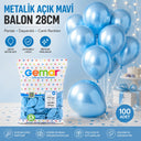 Metalik Açık Mavi Lateks Balon 100'lü - 3
