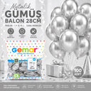 Metalik Gümüş Balon 100'lü - 3