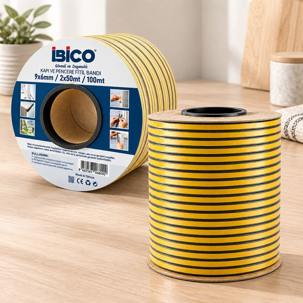 D Profil Kapı Pencere Fitil Bant 9x6 mm - 100 m
