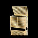 Kalın Bambu Çamaşır Sepeti 50x38x55 cm (Kumaş Torbalı) - 2