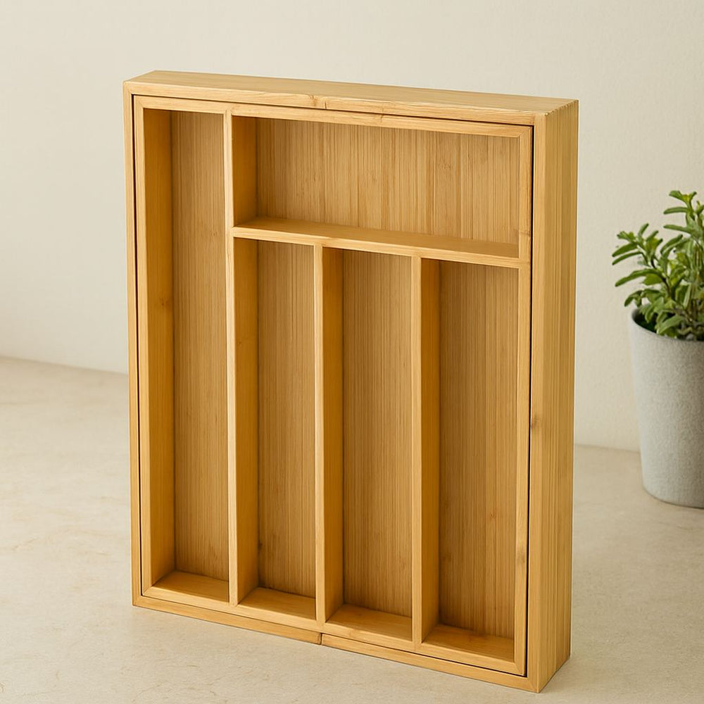 Bambu Çekmece Kaşıklık 7 Bölmeli Çok Amaçlı Organizer
