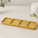4 Bölmeli Dikdörtgen Bambu Servis Tepsisi 32.8x10x1.4 cm - 1