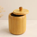 Ahşap Bambu Kapaklı Şekerlik 9 cm - 1