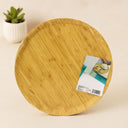 38 cm Yuvarlak Bambu Servis Tepsisi Sunum Tahtası - 1
