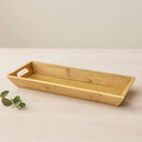 Bambu Ahşap Sunum Tepsisi 16x40x4 cm Çift Kulplu - 1