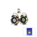 Yuvarlak Metal Çalar Saat 10 cm - Pilli Işıklı Fosforlu - 2