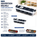Dikdörtgen Bölmeli Saklama Kabı Şeffaf Kapak Siyah Bölme - 4