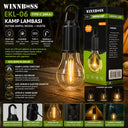 USB Şarjlı Rustik Kamp Lambası - 3 Kademe, Mandallı Askılı - 3