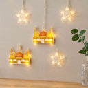 Ramazan LED Perde Lamba 3m (Fişli, Eklemeli) - Sarı Cami ve Yıldız - 1