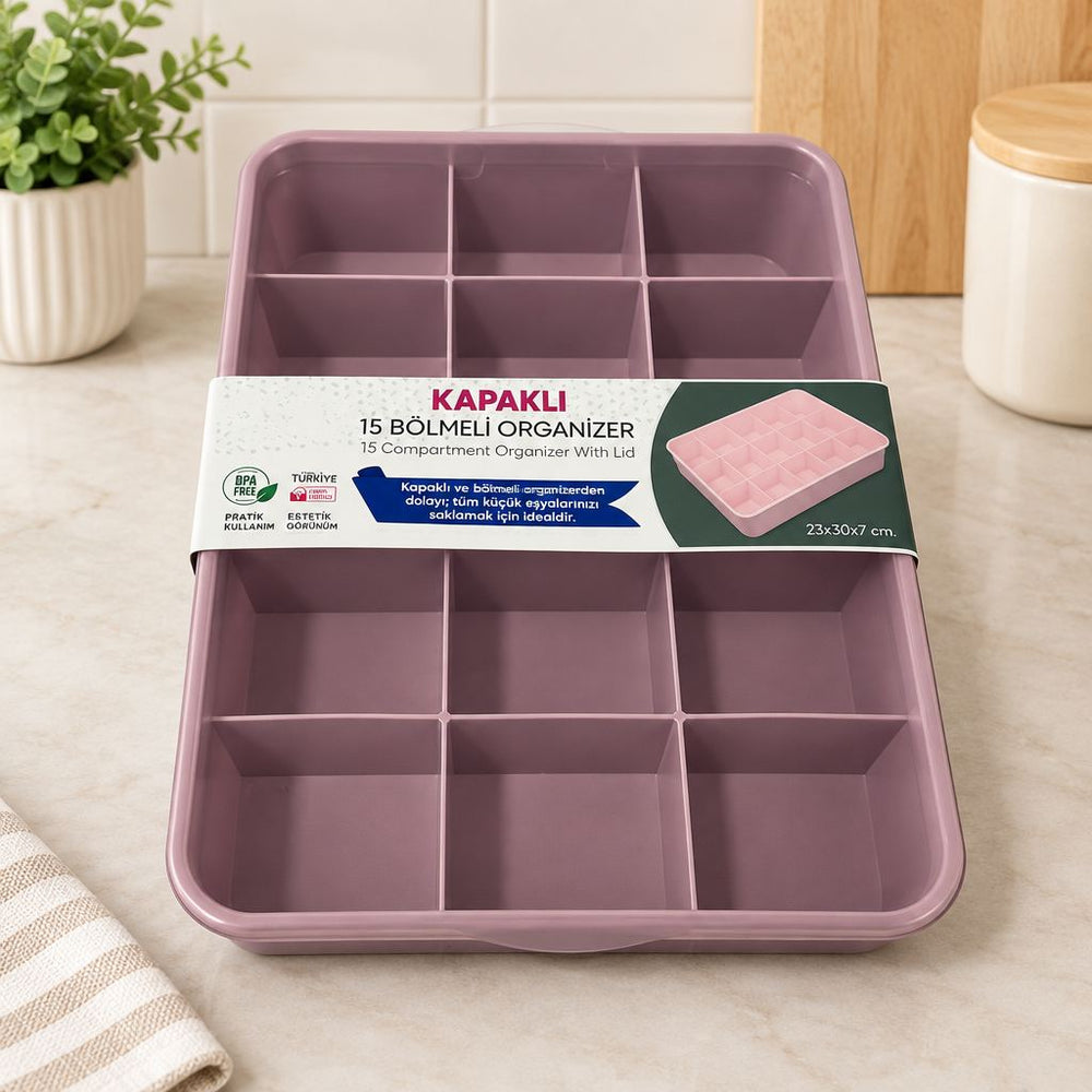 Kapaklı 15 Bölmeli Organizer