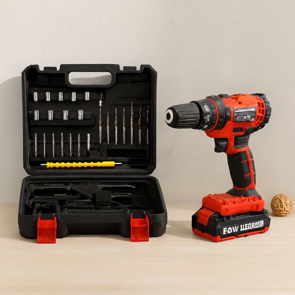 24W Şarjlı Matkap Seti 1350 RPM Çantalı (Kırmızı)