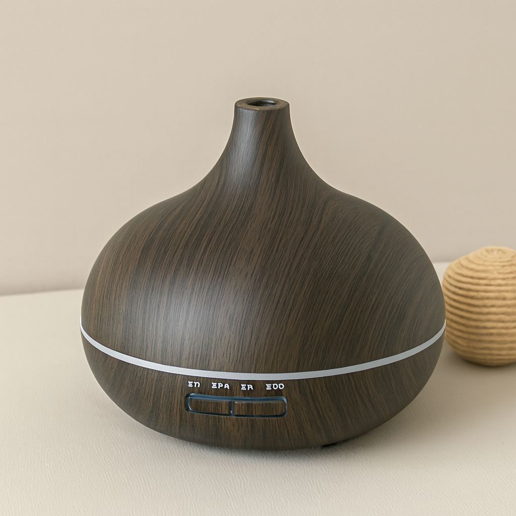500ml Ahşap Desenli Aroma Diffuser Hava Nemlendirici - Kumandalı, LED