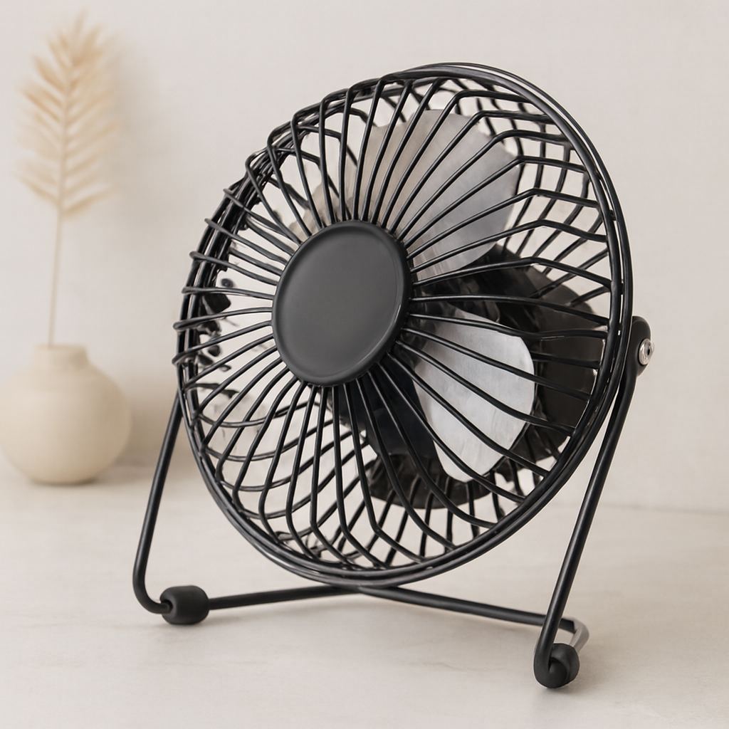 USB Şarjlı Metal Mini Masaüstü Fan 14.5x7.5x15 cm