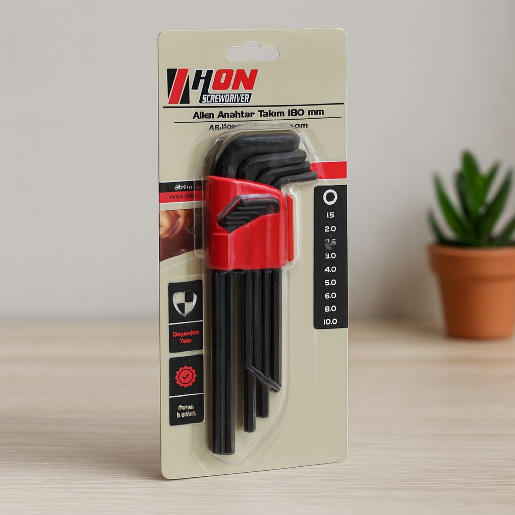 Alyan Anahtar Takımı 9'lu Siyah Uzun 180 mm