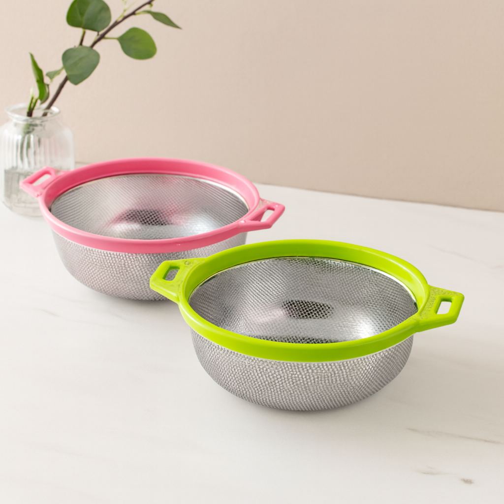 21 cm Kulplu Metal Süzgeç - Çelik Sepet