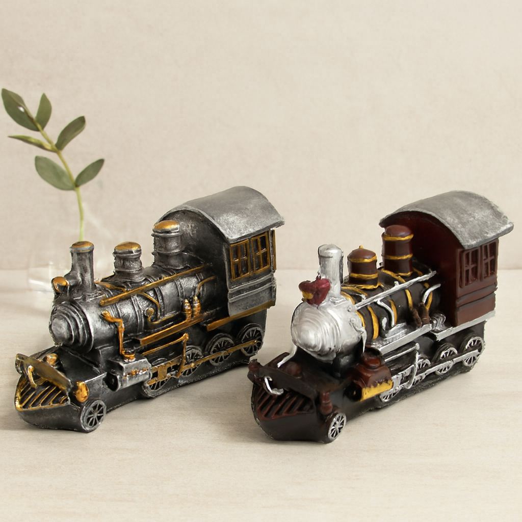 Vintage Tren Biblo Kumbara Reçine 20x12x8 cm
