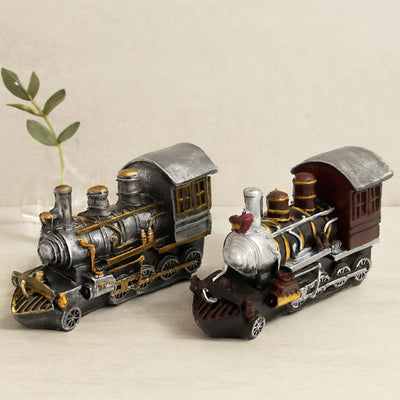 Vintage Tren Biblo Kumbara Reçine 20x12x8 cm