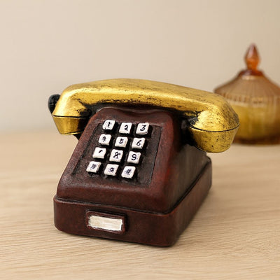 Ankesörlü Telefon Dekoratif Biblo - Reçine 9.5x9.5 cm