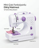 Çok Fonksiyonlu Mini Dikiş Makinesi 12 Dikiş Seçenekli 2 Kademeli Hız Ayarlı - 3