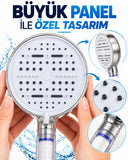 6 Modlu Filtreli Duş Başlığı Büyük Panel Su Tasarruflu Çok Fonksiyonlu Beyaz Duş Başlığı - 2