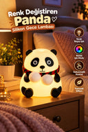 Sevimli Panda Silikon Gece Lambası Renkli Işık Modu Dokunmatik Kontrollü Aydınlatma - 1
