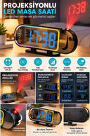Modern Dijital Led Masa Saati Alarm Özellikli 12 24 Saat Seçenekli Sıcaklık Göstergeli Ekran - 3