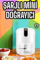 Şarjlı Portatif Doğrayıcı Mini Pratik Rondo El Doğrayıcı Üç Bıçaklı Çelik Bıçaklı - 1