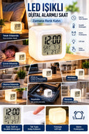 Modern Tasarımlı Küp Saat Led Aydınlatmalı Dijital Alarm Saati - 3