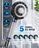 Klor Ve Kireç Filtreli Duş Başlığı 5 Farklı Su Akışı Masaj Etkili Filtreli Duş Başlığı - 1