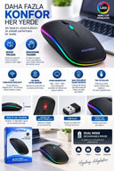 Kablosuz Şarjlı Sessiz Tıklamalı Ergonomik Mouse - 1