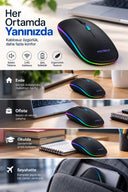 8 10 Metre Menzilli Şarj Edilebilir Kablosuz Mouse - 1