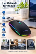8 10 Metre Menzilli Şarj Edilebilir Kablosuz Mouse - 4