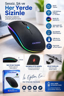 İnce Ergonomik Tasarım 2.4g Kablosuz Led Mouse - 2