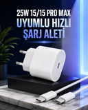 Güç Adaptörü Ve Kablosu Şarj Aleti 15/15 Pro Max Uyumlu Hızlı Şarj - 1
