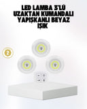 Kablosuz Gün Işığı 3’lü Led Spot Lamba Kumandalı - 1
