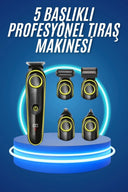 5 Başlıklı Şarjlı Tıraş Makinesi Kablosuz Saç Sakal Burun Tıraşına Uygun - 1