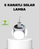 Solar Güneş Enerjili Ve Usb Şarjlı 5 Kanatlı Led Kamp Lambası - 1