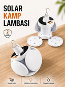 Kamp Lambası Işıldak Beyaz Işık Güneş Enerjili Solar Aydınlatma 5 Kanatlı Katlanabilir - 1