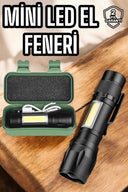 Şarjlı Metal Zoomlu El Feneri Işıldak Led Işık Taşınabilir El Lambası - 1