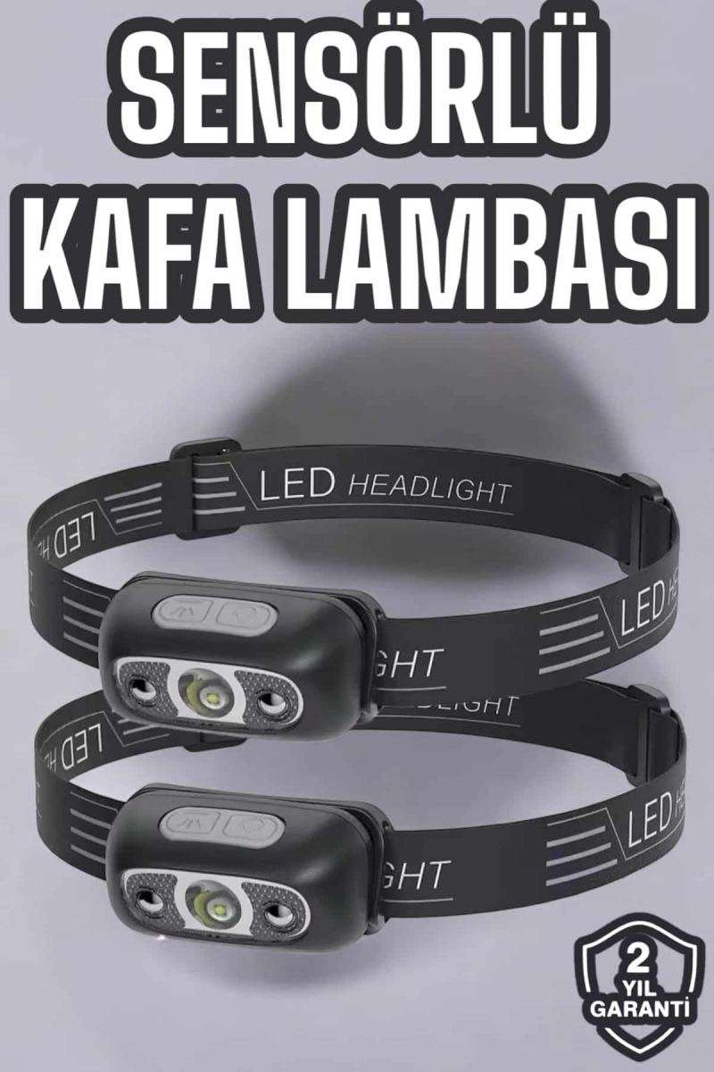 Kafa Lambası Kamp Lambası Led Işık Şarjlı Ayarlanabilir