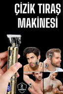 Tıraş Makinesi Şarjlı Profesyonel Saç Kesme Makinesi Gold Çizik Tıraş - 1